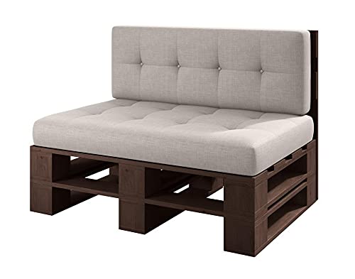 Lermowood Palettenmöbel Mp Bank 120 x 80 x 40 cm Palisander | Europaletten Indoor und Outdoor Lounge Gartenmöbel Holz Gartenmöbel Set Lounge Möbel Terrasse Balkon Loft Stil Paletten von Lermowood