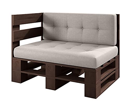 Lermowood Palettenmöbel Mp Eckbank 120 x 80 x 40 cm Palisander | Europaletten Indoor und Outdoor Lounge Gartenmöbel Holz Gartenmöbel Set Lounge Möbel Terrasse Balkon Loft Stil Paletten von Lermowood