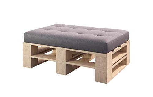 Lermowood Palettenmöbel Mp Hocker 100 x 80 x 40 cm Natur | Europaletten Indoor und Outdoor Lounge Gartenmöbel Holz Gartenmöbel Set Lounge Möbel Terrasse Balkon Loft Stil Paletten von Lermowood