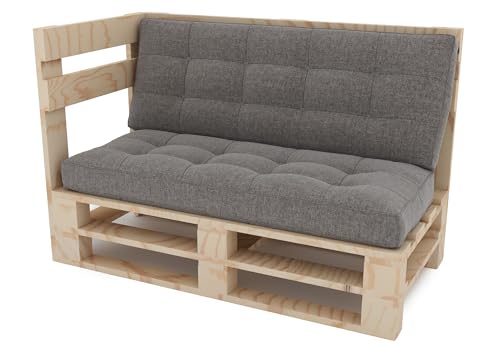 Lermowood Palettenmöbel Mpe Eckbank 120 x 80 cm Natur | Europaletten Indoor und Outdoor Lounge Gartenmöbel Holz Gartenmöbel Set Lounge Möbel Terrasse Balkon Loft Stil Paletten von Lermowood