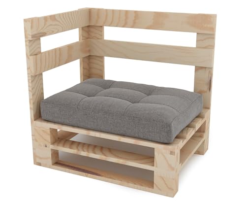 Lermowood Palettenmöbel Mpe Eckbank 60 x 60 cm Natur | Europaletten Indoor und Outdoor Lounge Gartenmöbel Holz Gartenmöbel Set Lounge Möbel Terrasse Balkon Loft Stil Paletten von Lermowood