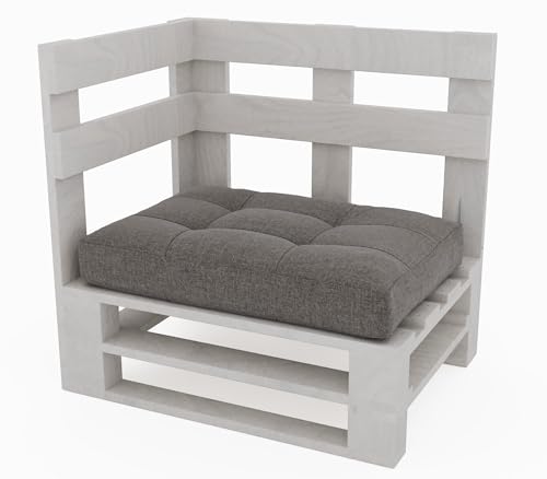 Lermowood Palettenmöbel Mpe Eckbank 60 x 60 cm Weiß | Europaletten Indoor und Outdoor Lounge Gartenmöbel Holz Gartenmöbel Set Lounge Möbel Terrasse Balkon Loft Stil Paletten von Lermowood
