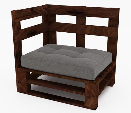 Lermowood Palettenmöbel Mpe Eckbank 80 x 80 cm Palisander | Europaletten Indoor und Outdoor Lounge Gartenmöbel Holz Gartenmöbel Set Lounge Möbel Terrasse Balkon Loft Stil Paletten von Lermowood