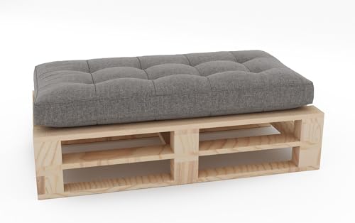 Lermowood Palettenmöbel Mpe Hocker 120 x 80 cm Natur | Europaletten Indoor und Outdoor Lounge Gartenmöbel Holz Gartenmöbel Set Lounge Möbel Terrasse Balkon Loft Stil Paletten von Lermowood