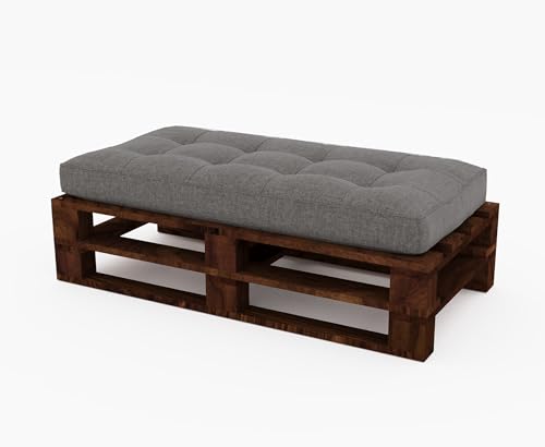 Lermowood Palettenmöbel Mpe Hocker 120 x 80 cm Palisander | Europaletten Indoor und Outdoor Lounge Gartenmöbel Holz Gartenmöbel Set Lounge Möbel Terrasse Balkon Loft Stil Paletten von Lermowood