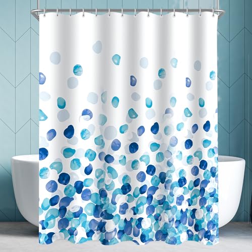 Lerores Duschvorhang 120x180cm Blaue Blütenblätter, Beschwerter Saum Antischimmel Textil, Wasserabweisend, Waschbar Polyester Badevorhänge mit Ösen und 8 Duschvorhangringe für Badezimmer, Badewanne Lerores Duschvorhang 120x180cm Blaue Blütenblätter, Beschwerter Saum Antischimmel Textil, Wasserabweisend, Waschbar Polyester Badevorhänge mit Ösen und 8 Duschvorhangringe für Badezimmer, Badewanne von Lerores