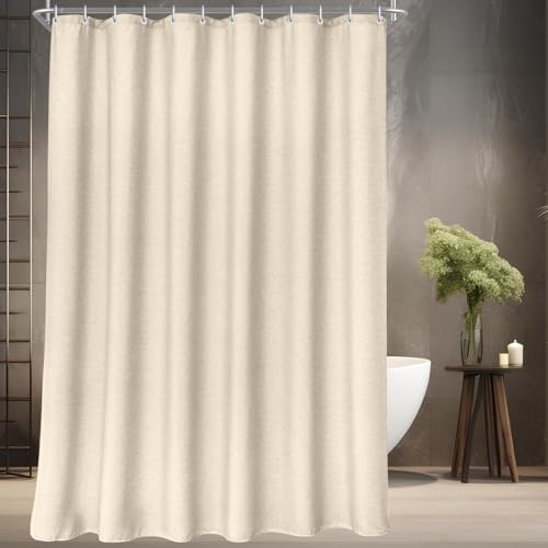 Lerores Duschvorhang 180x180cm Beige, 230 Gramm Polyester Beschwerter Saum Antischimmel Textil, Wasserabweisend, Waschbar Stoff Badevorhänge für Badezimmer, Badewanne mit 12 Duschvorhangringe Lerores Duschvorhang 180x180cm Beige, 230 Gramm Polyester Beschwerter Saum Antischimmel Textil, Wasserabweisend, Waschbar Stoff Badevorhänge für Badezimmer, Badewanne mit 12 Duschvorhangringe von Lerores