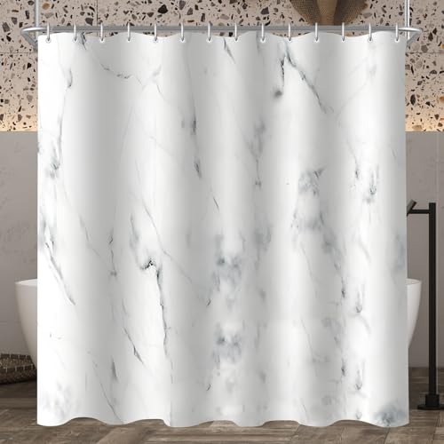 Lerores Duschvorhang 180x200cm Marmor, Beschwerter Saum Antischimmel Textil, Wasserdicht, Waschbar Polyester Stoff Badevorhänge mit 12 Ösen und Duschvorhangringe für Badezimmer, Badewanne Lerores Duschvorhang 180x200cm Marmor, Beschwerter Saum Antischimmel Textil, Wasserdicht, Waschbar Polyester Stoff Badevorhänge mit 12 Ösen und Duschvorhangringe für Badezimmer, Badewanne von Lerores