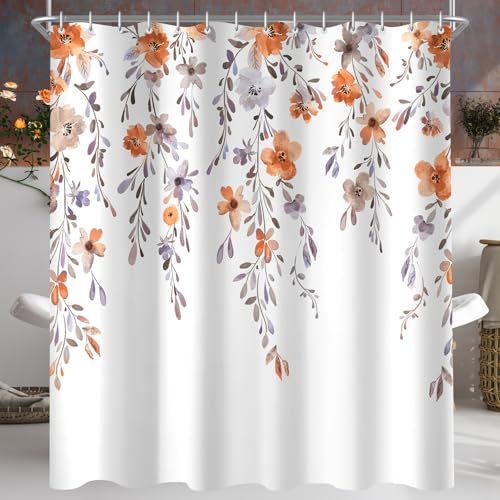 Lerores Duschvorhang 240x200cm Gelbe Blume, Beschwerter Saum Antischimme, Wasserabweisend, Waschbar Polyester Badevorhänge mit 16 Ösen und Duschvorhangringen für Badezimmer, Badewanne Lerores Duschvorhang 240x200cm Gelbe Blume, Beschwerter Saum Antischimme, Wasserabweisend, Waschbar Polyester Badevorhänge mit 16 Ösen und Duschvorhangringen für Badezimmer, Badewanne von Lerores