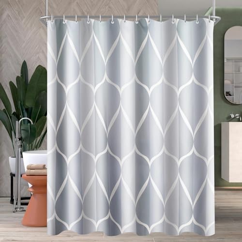 Lerores Duschvorhang 240x200cm Water Droplets, Beschwerter Saum Antischimmel Textil, Wasserabweisend, Waschbar Polyester Stoff Badevorhänge für Badezimmer, Badewanne mit 14 Duschvorhangringe Lerores Duschvorhang 240x200cm Water Droplets, Beschwerter Saum Antischimmel Textil, Wasserabweisend, Waschbar Polyester Stoff Badevorhänge für Badezimmer, Badewanne mit 14 Duschvorhangringe von Lerores