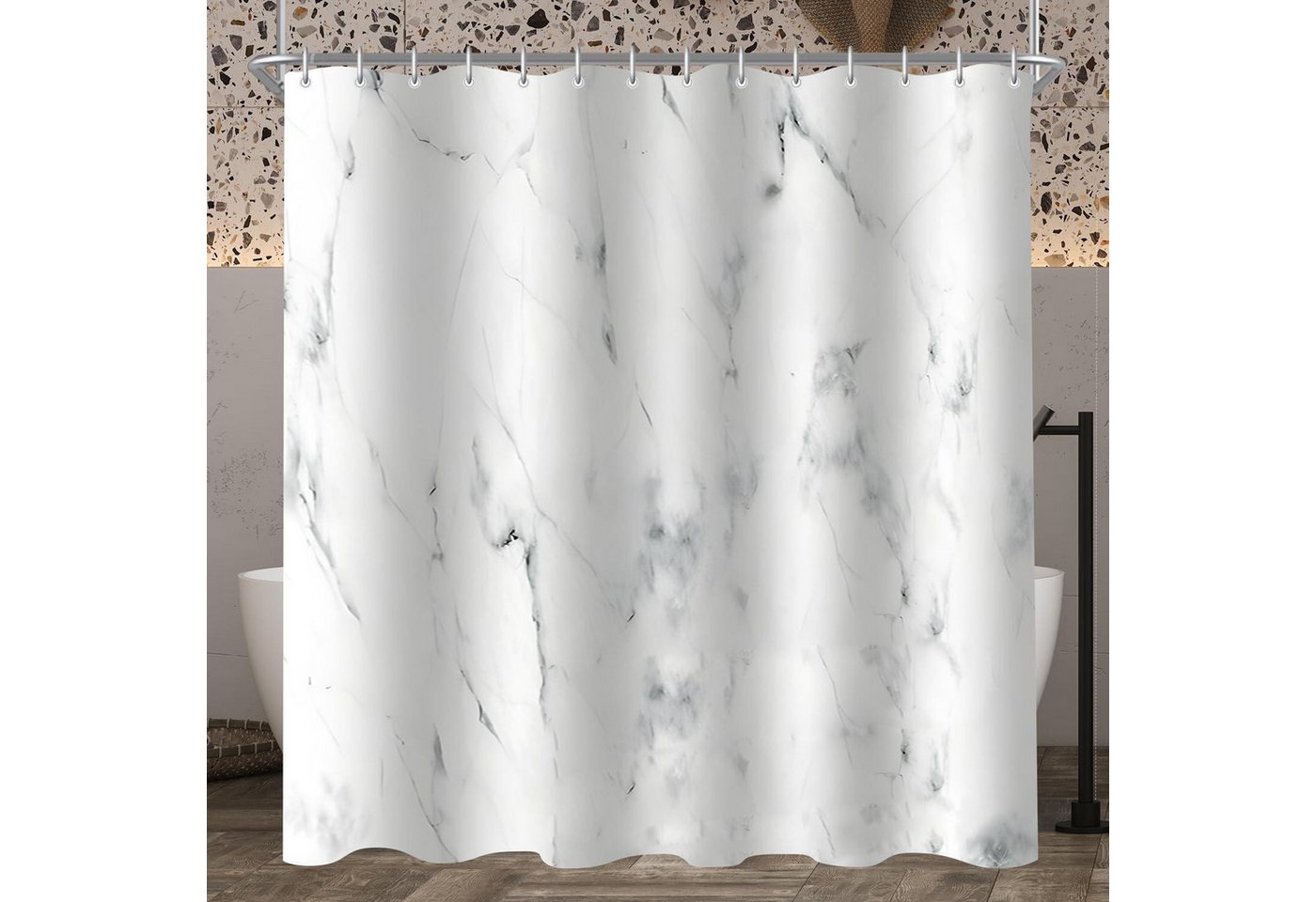 Lerores Duschvorhang Duschvorhang 100x180cm Marmor Antischimmel Wasserdicht Textil 6 Ösen Lerores Duschvorhang Duschvorhang 100x180cm Marmor Antischimmel Wasserdicht Textil 6 Ösen von Lerores