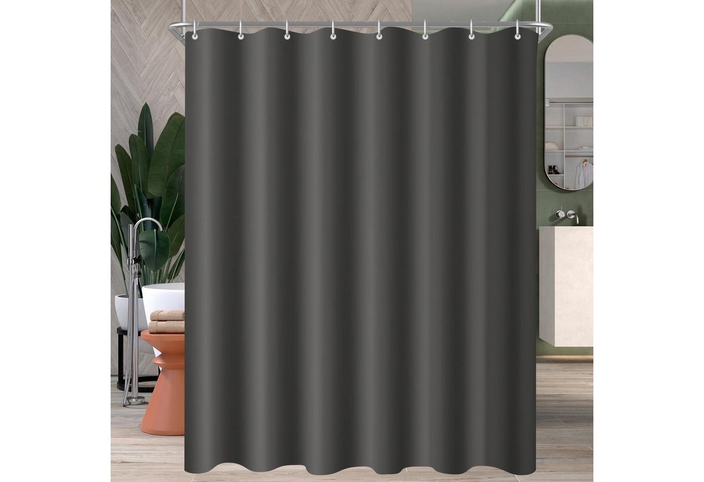 Lerores Duschvorhang Duschvorhang 120x200cm Dunkelgrau Antischimmel Polyester Stoff mit von Lerores