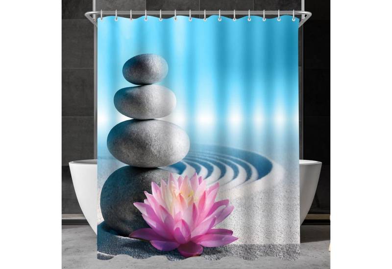 Lerores Duschvorhang Duschvorhang 180x180cm Kieswüste Wasserabweisend Waschbar Polyester von Lerores