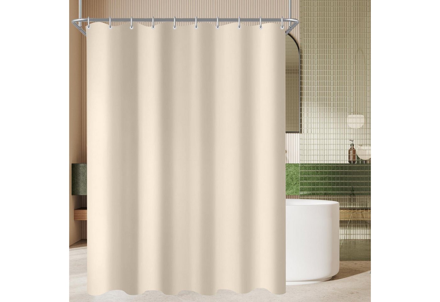 Lerores Duschvorhang Duschvorhang 90x90 cm Beige Polyester Beschwerter Saum Wasserabweisend Lerores Duschvorhang Duschvorhang 90x90 cm Beige Polyester Beschwerter Saum Wasserabweisend von Lerores