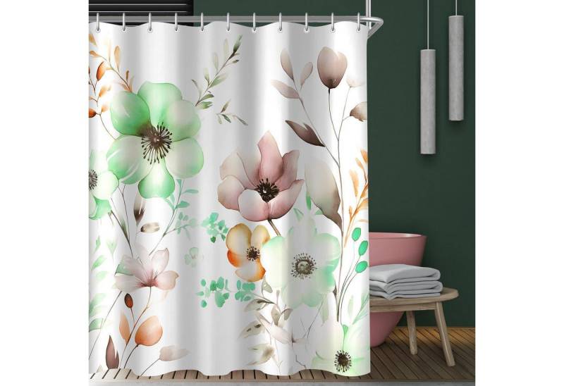 Lerores Duschvorhang Duschvorhang Blumen Zeichnen 120x200cm Antischimmel Polyester mit 8 Lerores Duschvorhang Duschvorhang Blumen Zeichnen 120x200cm Antischimmel Polyester mit 8 von Lerores