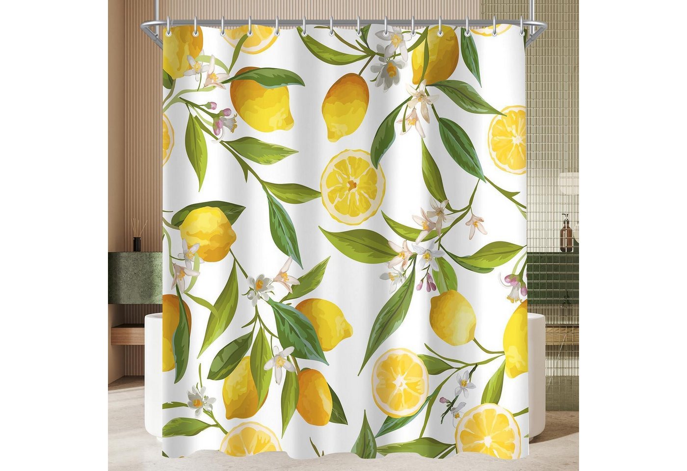 Lerores Duschvorhang Duschvorhang Zitrone Blatt 240x180cm Antischimmel & Wasserabweisend Lerores Duschvorhang Duschvorhang Zitrone Blatt 240x180cm Antischimmel & Wasserabweisend von Lerores