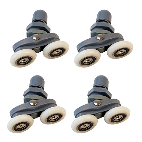 4pcs/Set Einstellen Doppelt Schwingende Riemenscheibe Duschkabine Schiebetür Roller Schiebetür Roller von Lerpwige
