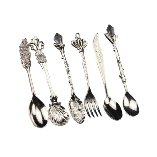 Antikes Teelöffel-Set mit ergonomischem Griff, 6-teilig, Kristall-Zink-Legierung, rostfrei, Küchenzubehör, luxuriöses Kaffeelöffel-Set mit rutschfestem Griff Antikes Teelöffel-Set mit ergonomischem Griff, 6-teilig, Kristall-Zink-Legierung, rostfrei, Küchenzubehör, luxuriöses Kaffeelöffel-Set mit rutschfestem Griff von Lerpwige