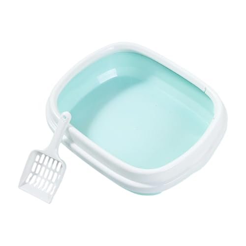 Lerpwige Hohe Seite Halb Geschlossene Katzenstreukasten Mit Abnehmbarem Pfanne Toilettenschale Für Hygienische Ovale Würfe Box Mit Inklarierenden Schaufeln Für Verschiedene Größe von Lerpwige