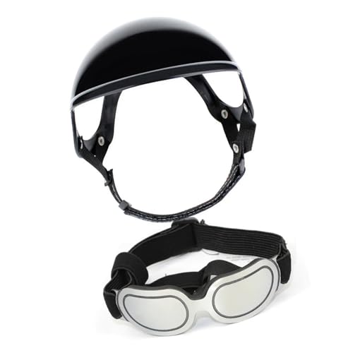 Hundebrille, Hundehut, Welpen-Helme, Motorrad-Sonnenschutz, Helm, Hut, verstellbar, Haustier, verstellbare Brille, ABS, M Hundebrille, Hundehut, Welpen-Helme, Motorrad-Sonnenschutz, Helm, Hut, verstellbar, Haustier, verstellbare Brille, ABS, M von Lerpwige