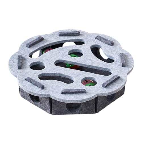 Interaktives Katzen-Puzzle-Box-Spielzeug mit Löchern und Glocken für geistige Stimulation, Indoor-Spielen, Filzstoff-Design, Filz-Katzen-Puzzle-Spielzeug von Lerpwige