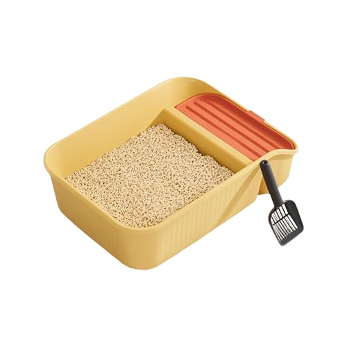 Katzentoilette mit niedrigem Einstieg und Schaufel, hohe Seiten, auslaufsicher, PP-Tablett für Kätzchen und ältere Haustiere, einfaches Design, Privatsphäre, Katzentoilette Katzentoilette mit niedrigem Einstieg und Schaufel, hohe Seiten, auslaufsicher, PP-Tablett für Kätzchen und ältere Haustiere, einfaches Design, Privatsphäre, Katzentoilette von Lerpwige
