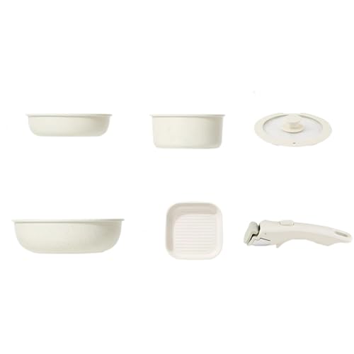 Lerpwige Aluminium-Bratpfannen-Set mit ergonomischem, abnehmbarem Griff für Steak-Gemüse und Familienessen, schnelle Wärmeverteilung, Aluminiumpfanne von Lerpwige