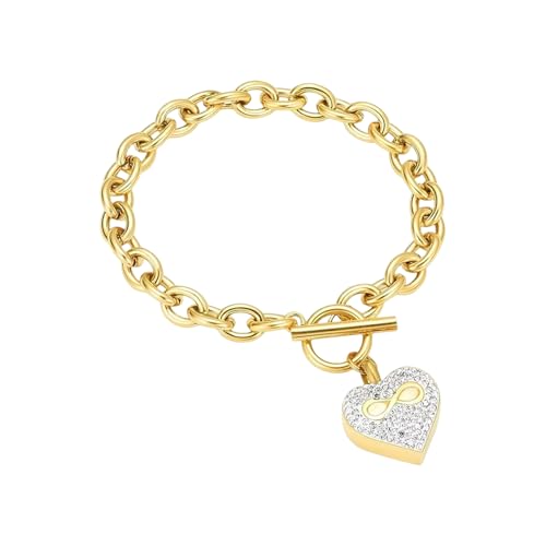 Lerpwige Herzmuster Armbänder Haustier Ashes Memorials Einfach Für Asche Love Message Anzeige Urnenarmbänder von Lerpwige