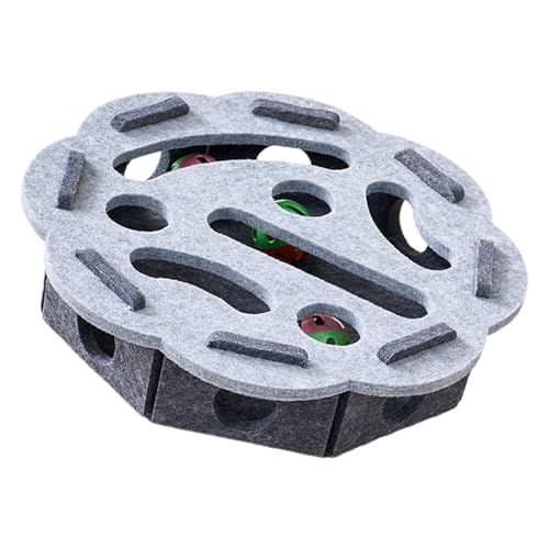 Lerpwige Mehrzweck-Katzen-Aktivitäts-Puzzle-Box-Spielzeug mit abnehmbaren Glocken, Ballspielzeug verbessert Intelligenz und Flexibilität, Katzen-Puzzle-Labyrinth von Lerpwige