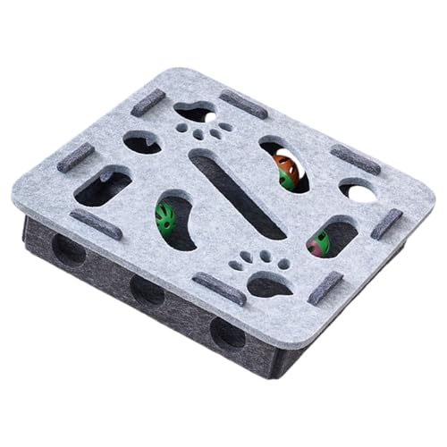 Lerpwige Mehrzweck-Katzen-Aktivitäts-Puzzle-Box-Spielzeug mit abnehmbaren Glocken, Ballspielzeug verbessert Intelligenz und Flexibilität, Katzen-Puzzle-Labyrinth von Lerpwige