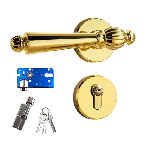 Lerpwige Stilvolles Türgriff-Set aus Metalllegierung, sichere Türsysteme, Hardware-Set, Design für moderne Häuser, Innenräume von Lerpwige