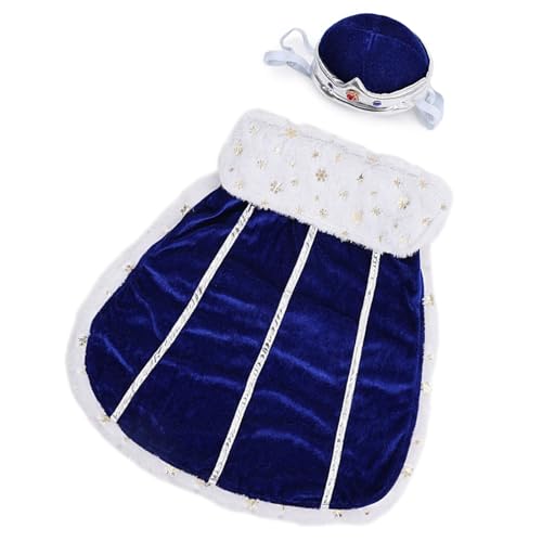 Modische Haustierkleidung, leicht zu tragen, Cosplay-Kostüm-Set mit Kronenhut, für Mottoveranstaltungen, Partys, Versammlungen, bequemes Hunde-Outfit von Lerpwige