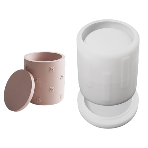 Roundbehälter Silikonform Mit Deckel Für Harz Bastelschmuck Aufbewahrung Vintage Designs Kirschlagerglasform von Lerpwige