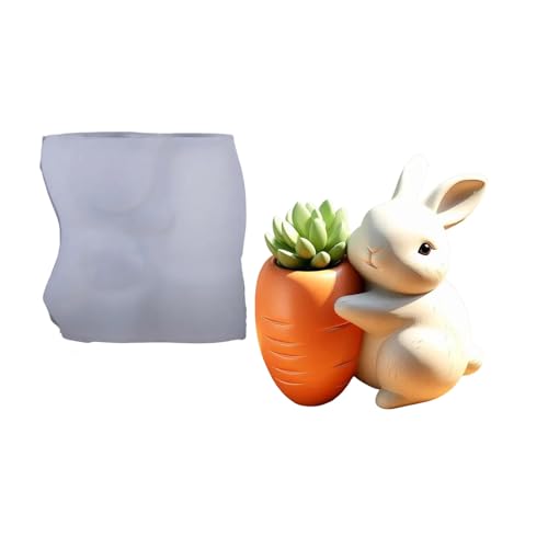Silikonkarottenpflanze Form Mit Hasendesign Für Harzbeton Zementhandwerk Dekorative Kreation Silikonform Für Harzbetonhandwerk von Lerpwige