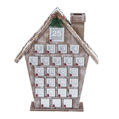 Yuletide Holz Adventskalender Häuser Countdowns bis Weihnachten Holz Kalender Häuser mit 24 Karten und Tannenzapfen Dekor Yuletide Holz Adventskalender Häuser Countdowns bis Weihnachten Holz Kalender Häuser mit 24 Karten und Tannenzapfen Dekor von Lerpwige