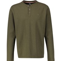 LERROS Langarmshirt "SERAFINO", Kragen mit Knopfleiste und Stickerei von Lerros