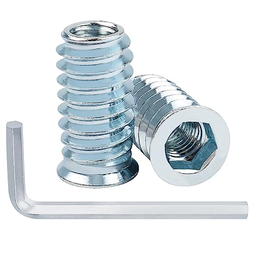 40 Stück Einschraubmutter M6x13mm, Leryati Gewindeeinsatz Holz, Einschraubmuffen Gewindeeinsätze, Einschraubhülse Zink Legierung Einschlagmutter Innensechskant Einschraubgewinde Muttern für Holzmöbel von Leryati