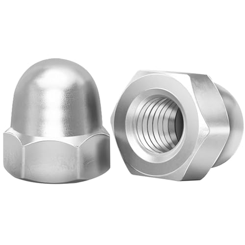 5 Stück Hutmuttern M10 Edelstahl Kappenmuttern, Leryati M10 Muttern DIN1587 Sechskant-Hutmuttern hohe Form A2 V2A Hutmutter, Hutmuttern für Schrauben, Mutter Gewindestange & Gewindebolzen von Leryati