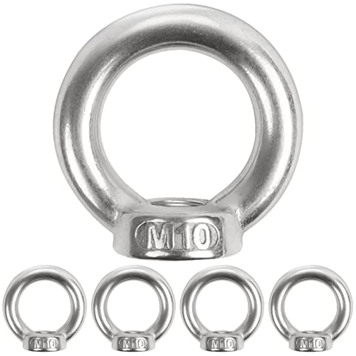 5 Stück Ringmutter M10, Leryati 304 Edelstahl Gewinde Ösenmutter, Ringösen Augenmuttern Ringschraube, Ringmuttern for Befestigen Sie hängende Ornamente Blumentöpfe Schaukelständer usw. von Leryati