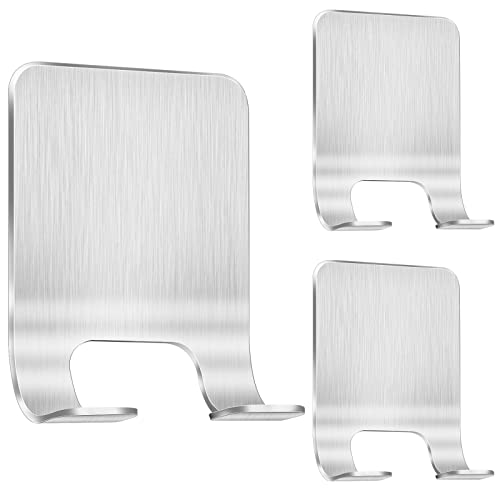 Leryati Rasierer Halterung Dusche, 3 Stück Silber Rasierhalter Dusche Ohne Bohren, Edelstahl Rasierer Halter, Robusten Selbstklebende Rasierer aufhänger dusche Geeignet für Tür Wand Badezimmer, Küche von Leryati