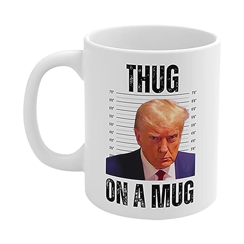 Kaffeetasse | Trump 2023 Gefängnis Mugshot Kaffeetasse | Neuartige Trump-Kaffee- und Teetasse aus Keramik für Kaffeeliebhaber, Trump-Geschenke von leryveo