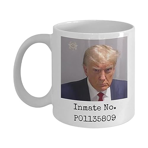 Kaffeetasse | Trump 2023 Gefängnis Mugshot Kaffeetasse | Neuartige Trump-Kaffee- und Teetasse aus Keramik für Kaffeeliebhaber, Trump-Geschenke von leryveo