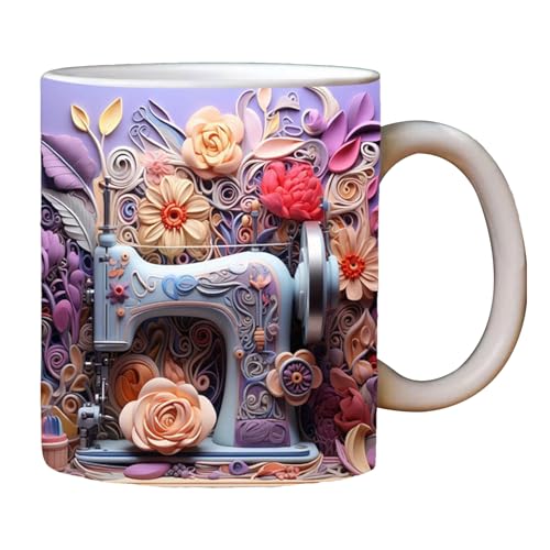 3D Bücherregal Tasse | 3D Nähen Gestrichen Becher Herbst Tasse | Kreativ Mehrzweck Keramik Bücher Regal | 3D Weißes Kaffeetasse Bücherregal | Ästhetische Raumdekoration Geschenke für Buchliebhaber von leryveo