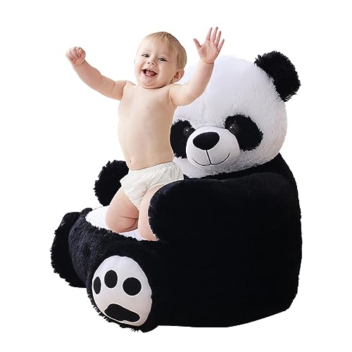 Leryveo Kinder-Panda-Stoffsessel - Sofa in Panda-Form für Kinder - Kinder-Lesesofa-Stuhl, weicher Tierstützsitz für Kleinkinder, Kinder, Mädchen und Jungen von leryveo