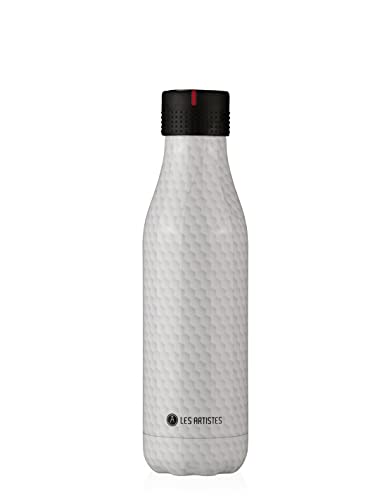 Les Artistes Paris Bottle Up Isolierflasche aus Edelstahl und Polypropylen in der Farbe Bienenwabe 500ml, Maße: 7,05cm x 7,05cm x 25,4cm, A-8144 von Les Artistes Paris