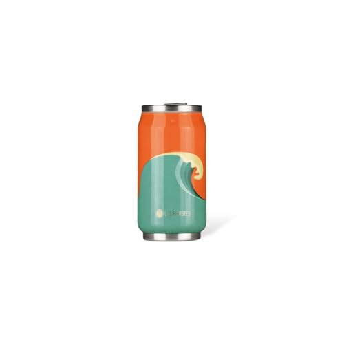 Les Artistes Paris Pull can’IT Isolierdose Trinkflasche aus Edelstahl und Polypropylen in der Farbe Wave 280ml, Maße: 7,2cm x 7,2cm x 14cm, A-4276 von Les Artistes Paris