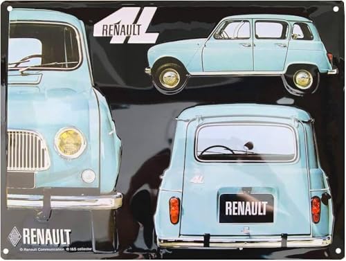 Les Collections Rétro Metallschild, geprägt, 20 x 15 cm, Renault 4L von Les Collections Rétro
