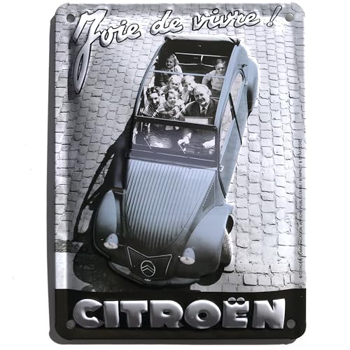 Les Collections Rétro Metallschild Citroen 2CV (30 x 20 cm) Modell in Relief von Les Collections Rétro