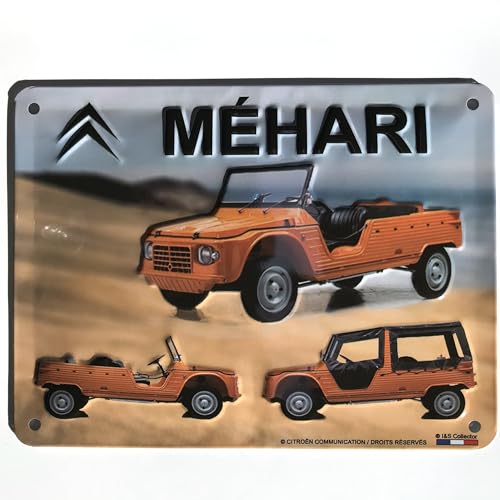 Les Collections Rétro Metallschild Citroen Mehari (20 x 15 cm) Modell in Relief von Les Collections Rétro