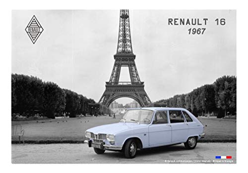 Les Collections Rétro Metallschild Renault 16 Zoll (20 x 15 cm), Modell in Relief von Les Collections Rétro